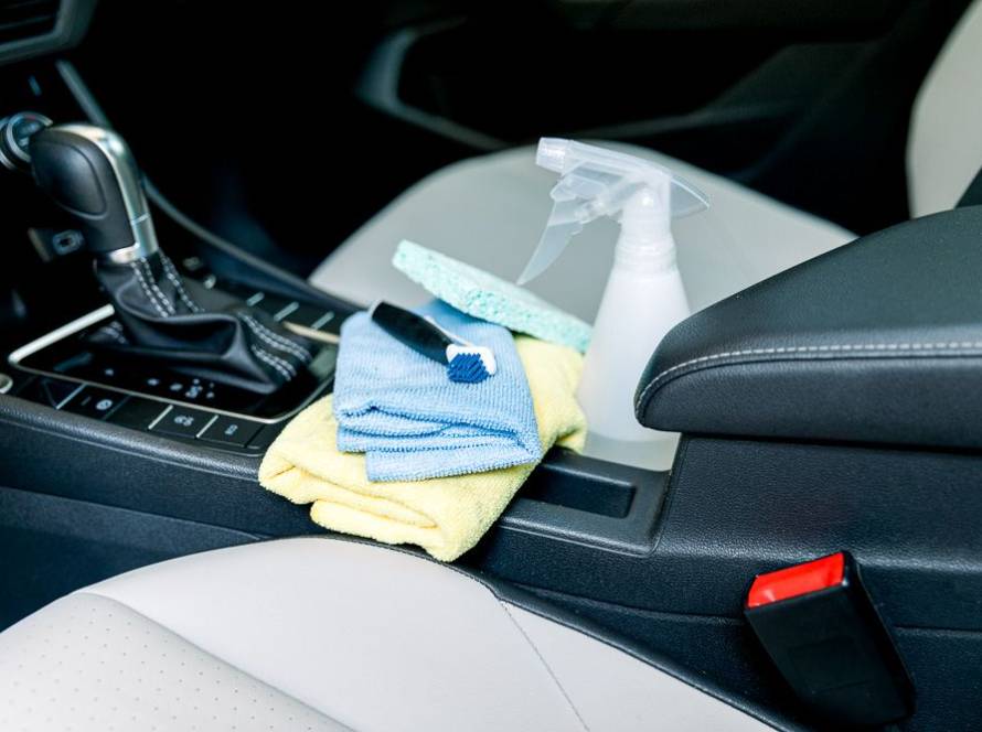 cleaning a car